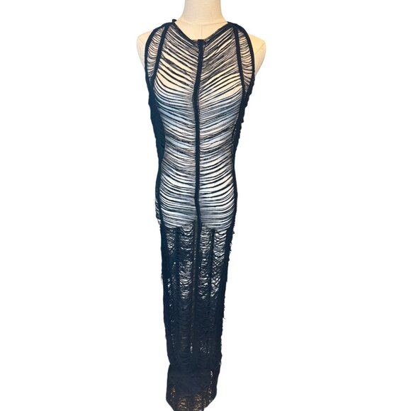 PrettyLittleThing Other - 2/$30 NWT PrettyLittleThing XXXL Plus Black Embroidered Mesh Dress/Cover up